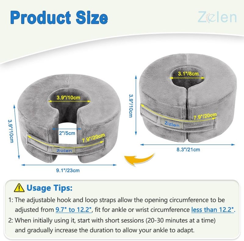 Zelen Foot Elevation Pillow Ankle Wedge Heel Elevator Cushion Foot Support Pillow Medical Ankle Cushion for Foot Pressure Bed Sore Ulcer Sleeping Leg Rest Elevated Support Foam (Medium, 1 PCS) - Image 2
